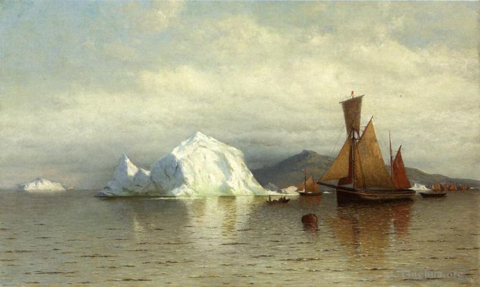 William Bradford Oil Painting - Labrador Fishing Boats near Cape Charles
