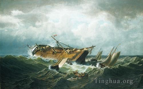 William Bradford Oil Painting - Shipwreck Off Nantucket