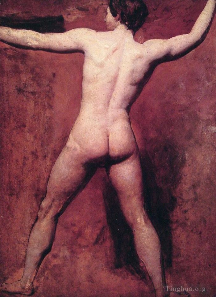 William Etty Oil Painting - Academic male nude