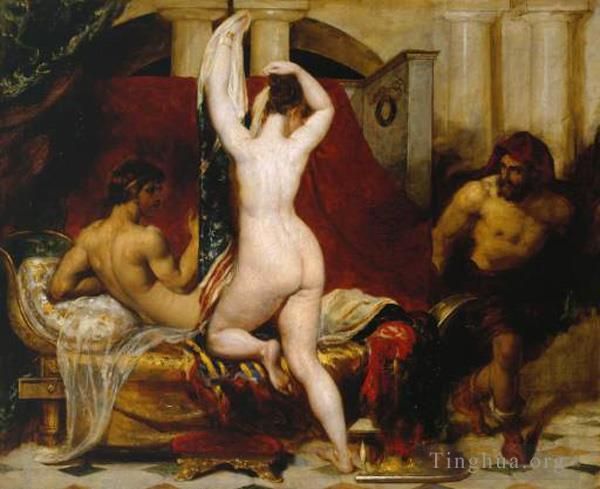 William Etty Oil Painting - Candaules King of Lydia Shews his Wife by Stealth to Gyges One of his Ministers as S