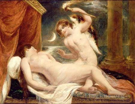 William Etty Oil Painting - Cupid and Psyche