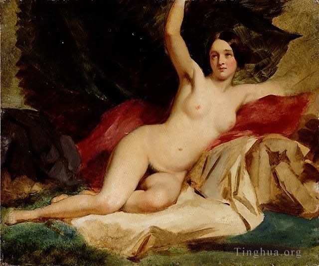 William Etty Oil Painting - Female Nude in a Landscape