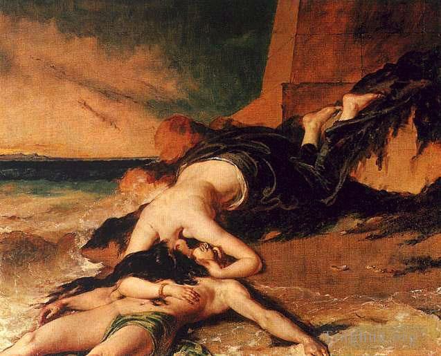 William Etty Oil Painting - Hero and Leander