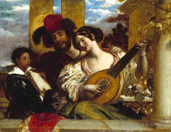 William Etty Oil Painting - Il Duetto