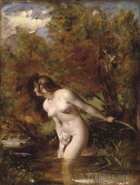 William Etty Oil Painting - Musidora The Bather