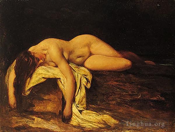 William Etty Oil Painting - Nude Woman Asleep