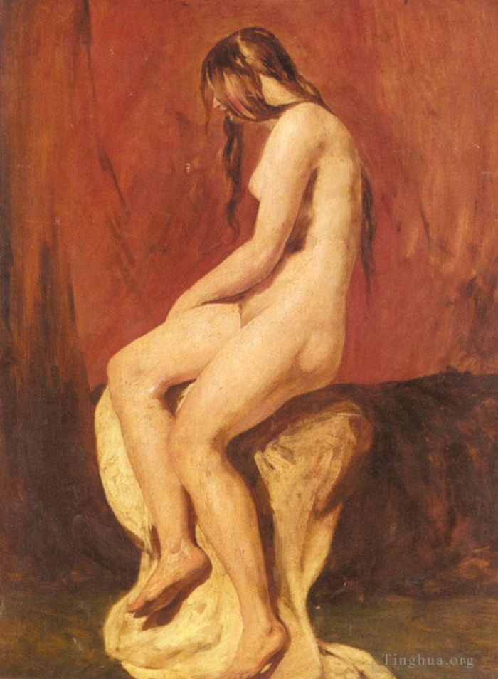 William Etty Oil Painting - Study Of A Female Nude