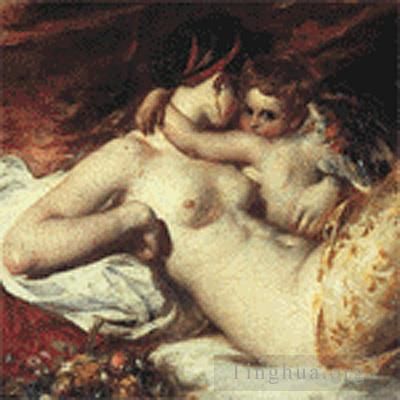 William Etty Oil Painting - Venus and Cupid