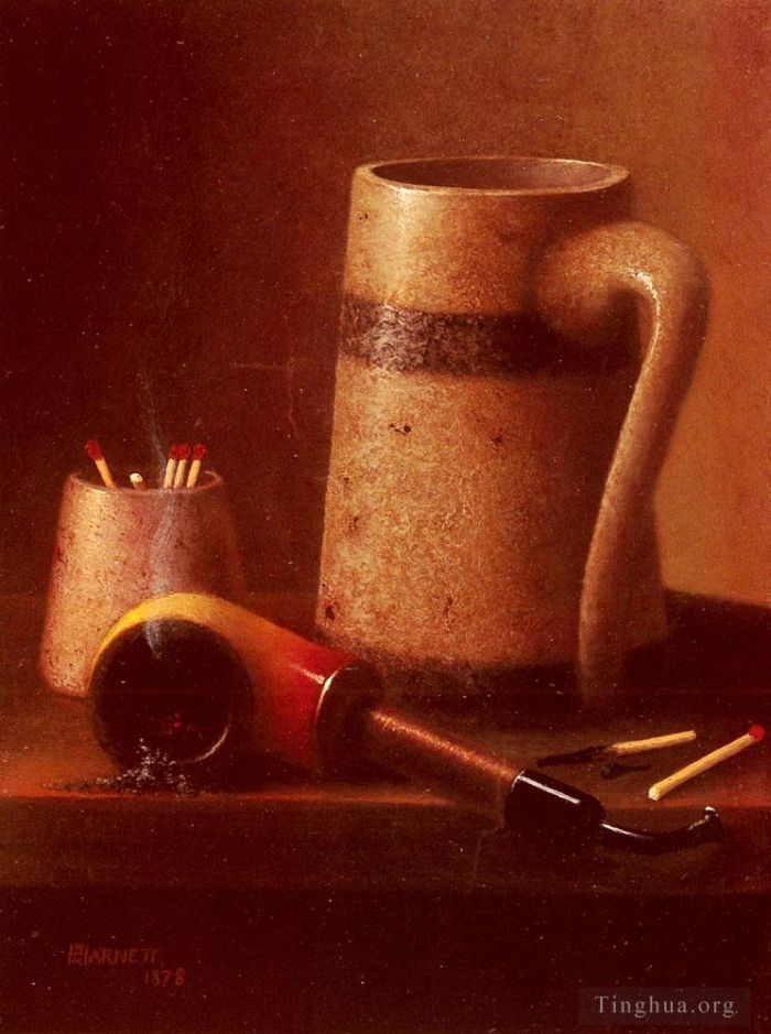 William Michael Harnet Oil Painting - Still Life Pipe And Mug
