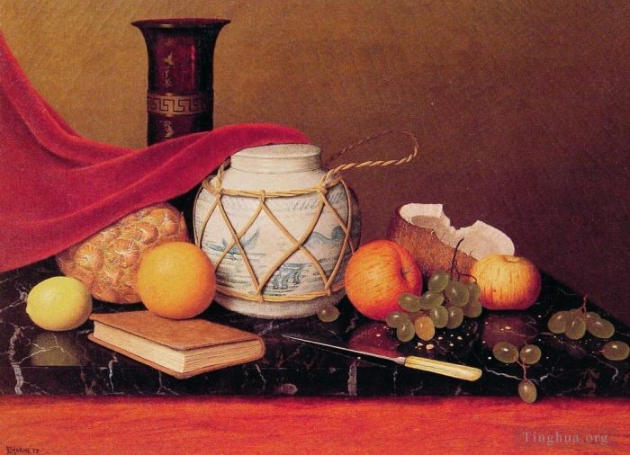William Michael Harnet Oil Painting - Still Life with Ginger Jar