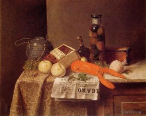 Artist William Michael Harnet's Work - Still Life with Le Figaro