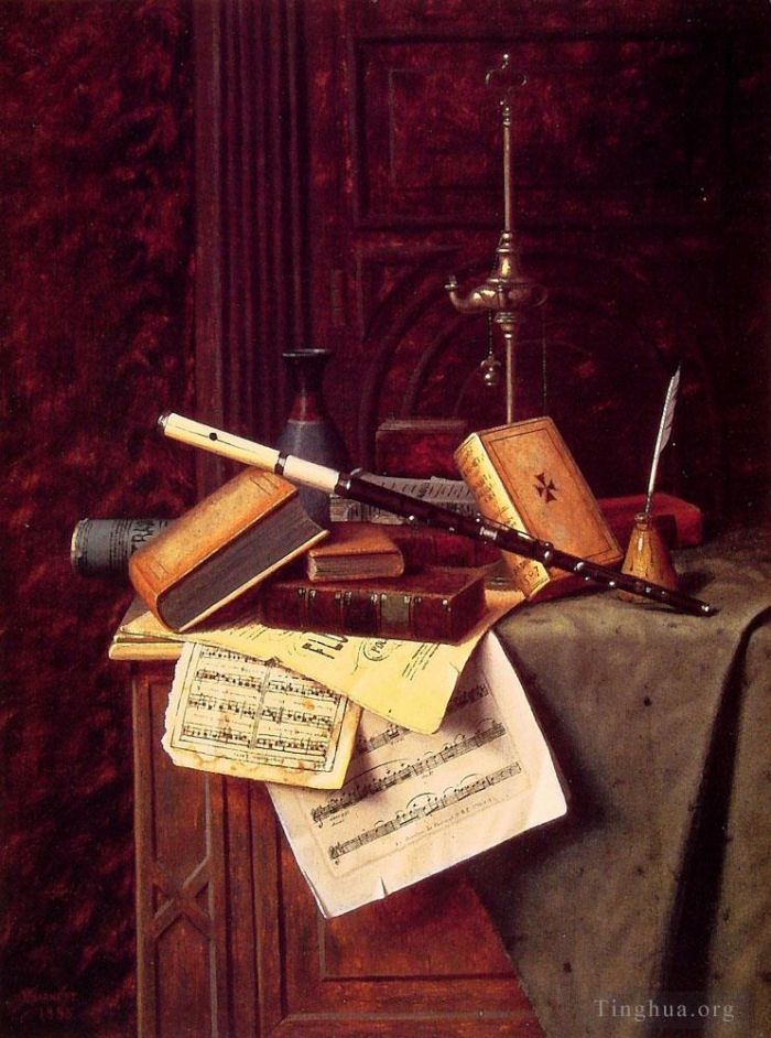 William Michael Harnet Oil Painting - Still life 1885