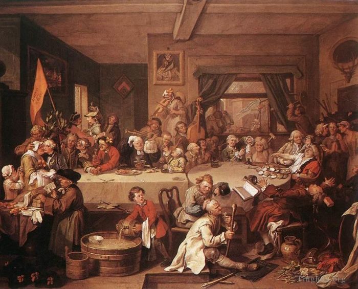 William Hogarth Oil Painting - An Election Entertainment