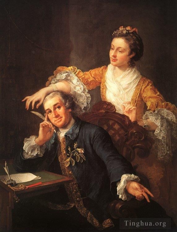 William Hogarth Oil Painting - David Garrick and his Wife