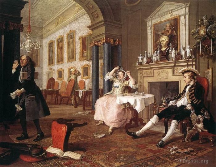 William Hogarth Oil Painting - Marriage a la Mode2