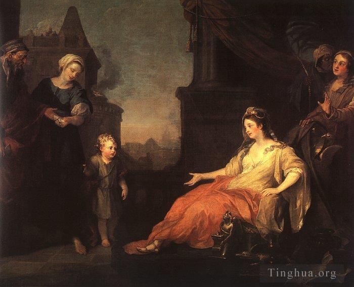 William Hogarth Oil Painting - Moses Brought before Pharaohs Daughter