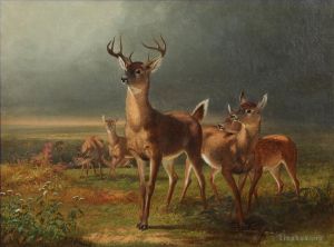 Artist William Holbrook Beard's Work - Deer On The Prairie