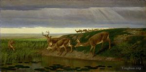 Artist William Holbrook Beard's Work - Deer_on_the_Prairie