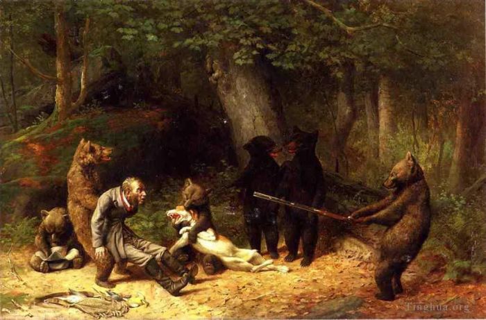 William Holbrook Beard Oil Painting - Making Game of the Hunter
