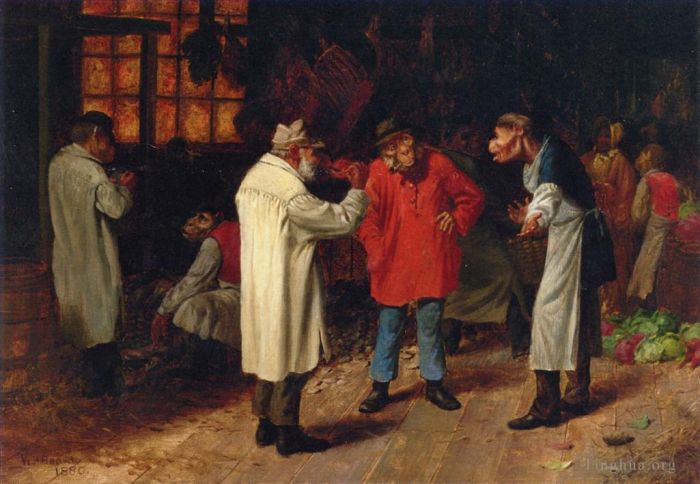 William Holbrook Beard Oil Painting - Politics in the Market