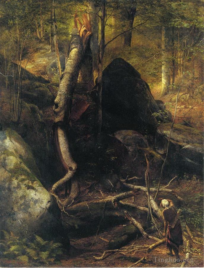 William Holbrook Beard Oil Painting - The Fallen Landmark