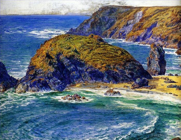 William Holman Hunt Oil Painting - Aspargus Island seascape William Holman Hunt