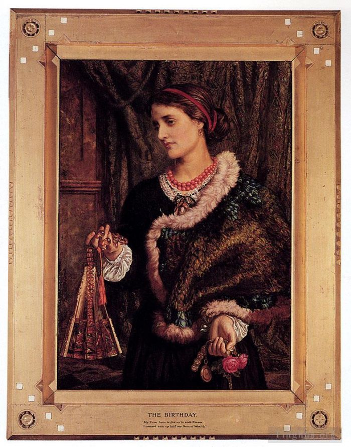 William Holman Hunt Oil Painting - The Birthday A Portrait Of The Artists Wife Edith