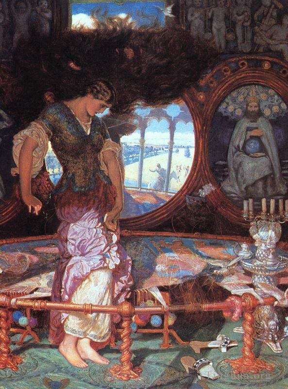 William Holman Hunt Oil Painting - The Lady of Shalott
