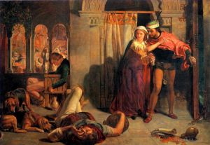 Artist William Holman Hunt's Work - The flight of Madeline and Porphyro during the Drunkenness attending the Reve