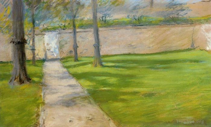 William Merritt Chase Oil Painting - A Bit of Sunlight aka The Garden Wass