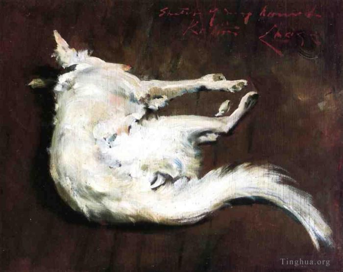 William Merritt Chase Oil Painting - A Sketch of My HoundKuttie