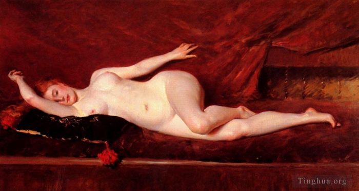 William Merritt Chase Oil Painting - A Study In Curves