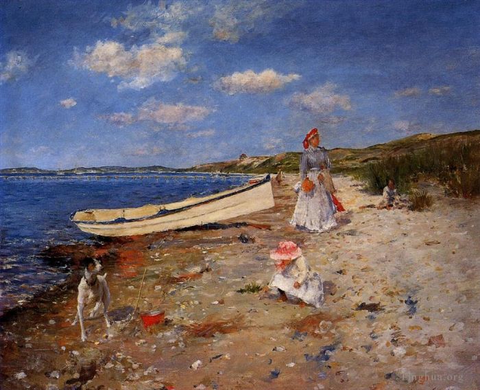 William Merritt Chase Oil Painting - A Sunny Day at Shinnecock Bay