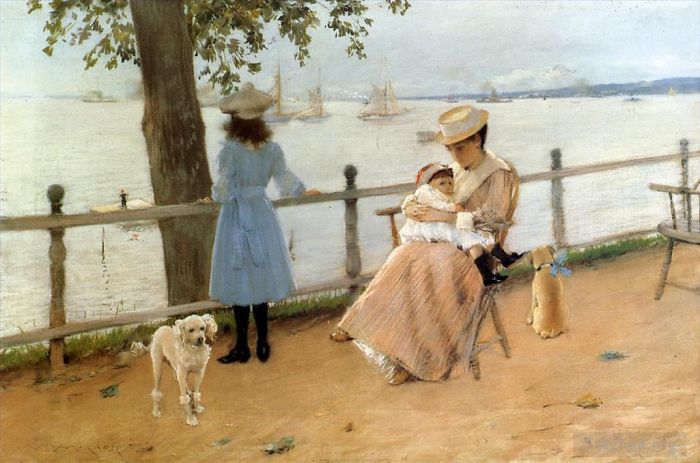 William Merritt Chase Oil Painting - Afternoon by the Sea aka Gravesend Bay
