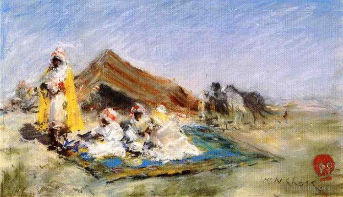William Merritt Chase Oil Painting - Arab Encampment