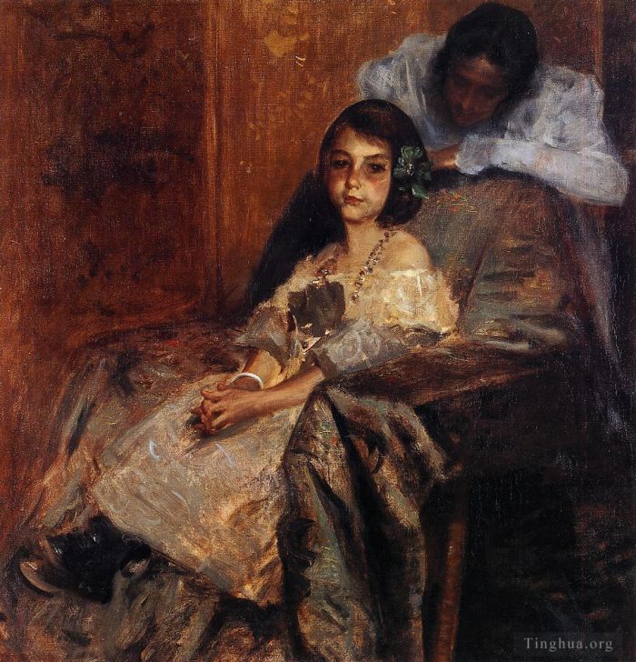William Merritt Chase Oil Painting - Dorothy and Her Sister