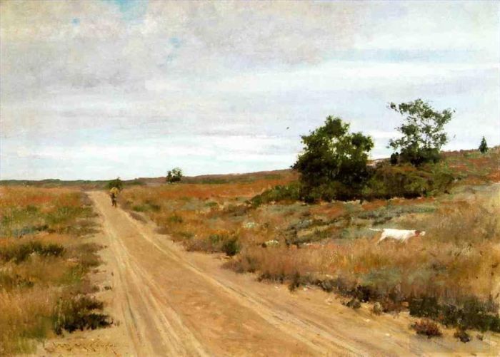 William Merritt Chase Oil Painting - Hunting Game in Shinnecock Hills