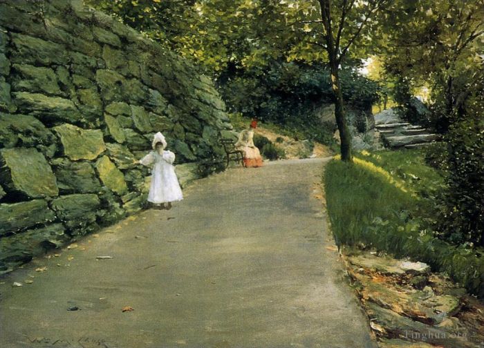 William Merritt Chase Oil Painting - In the Park a By Path
