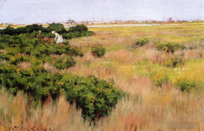 William Merritt Chase Oil Painting - Landscape near Coney Island