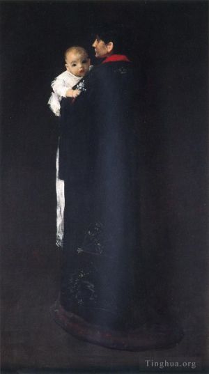 Artist William Merritt Chase's Work - Mother and Child aka The First Portrait