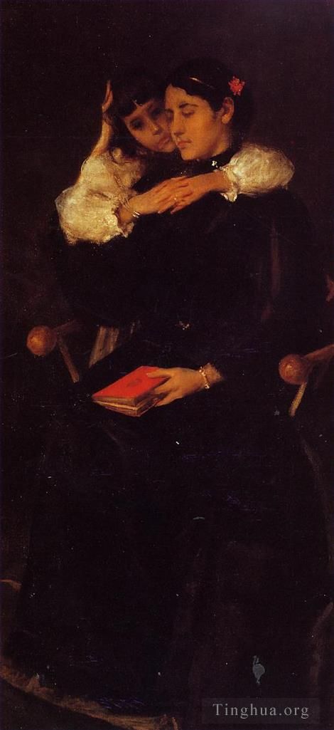 William Merritt Chase Oil Painting - Mrs Chase and Cosy