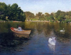 Artist William Merritt Chase's Work - On the Lake Central Park2