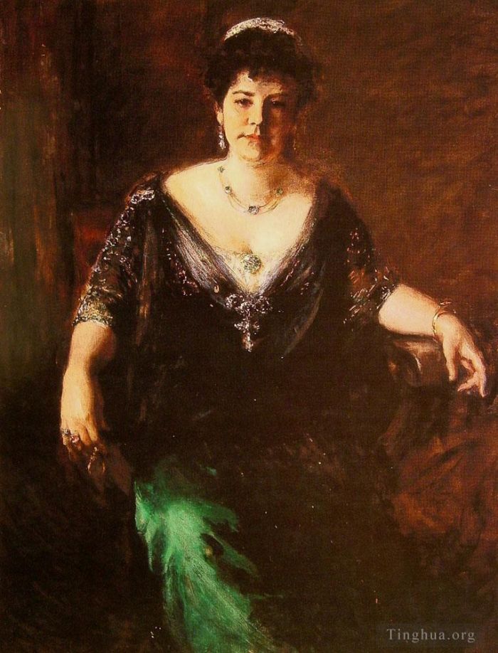 William Merritt Chase Oil Painting - Portrait of Mrs