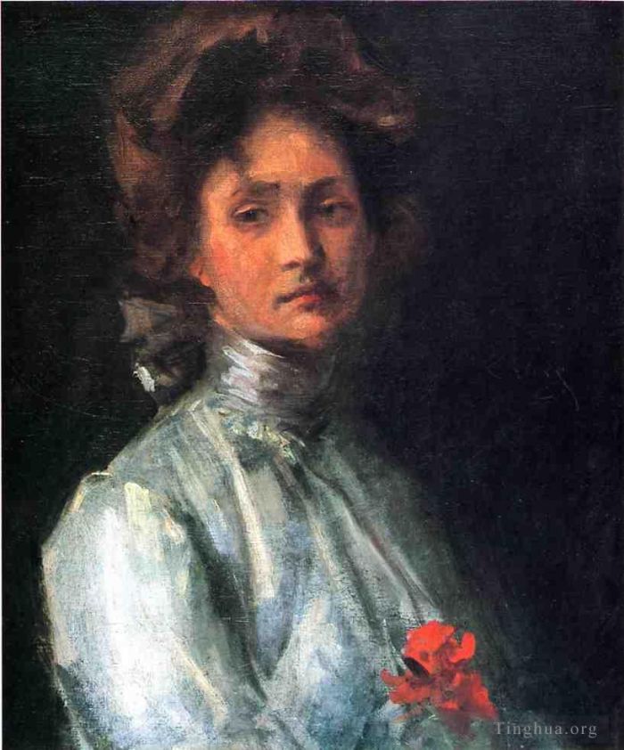 William Merritt Chase Oil Painting - Portrait of a Young Woman