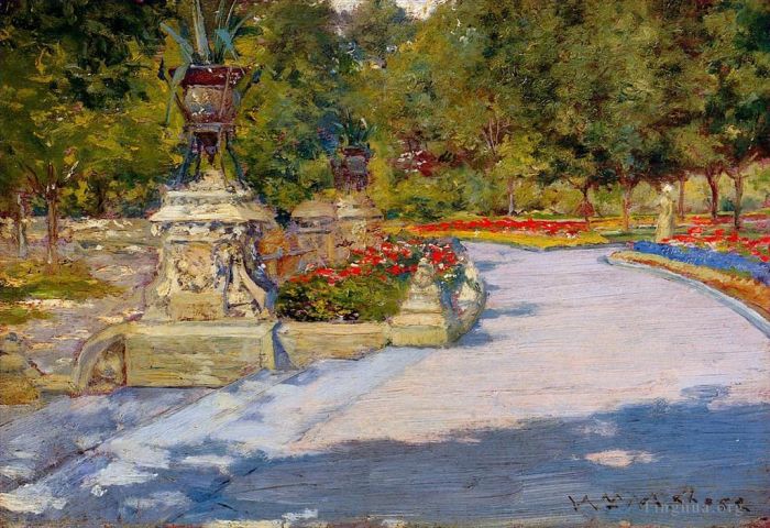 William Merritt Chase Oil Painting - Prospect Park 1886