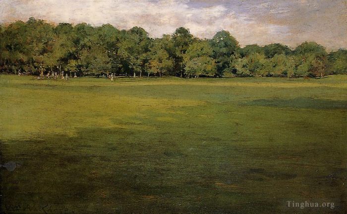 William Merritt Chase Oil Painting - Prospect Park aka Croquet Lawn Prospect Park