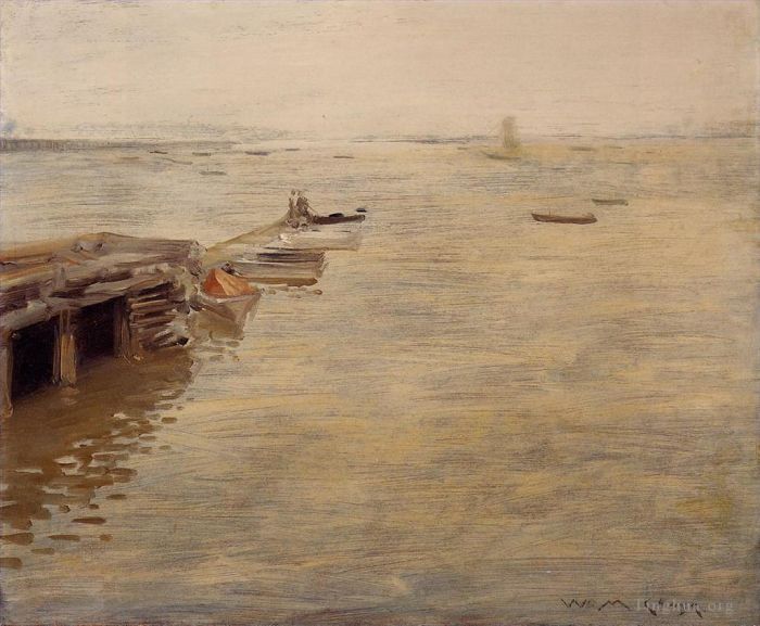 William Merritt Chase Oil Painting - Seashore aka A Grey Day