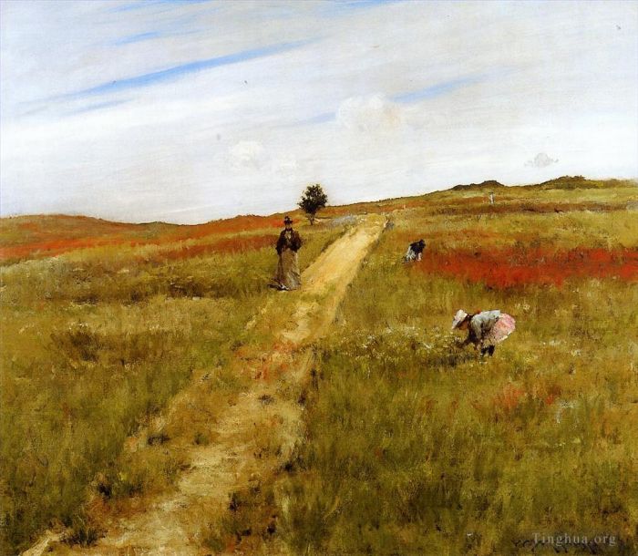 William Merritt Chase Oil Painting - Shinnecock Hills aka Shinnecock Hills Autumn