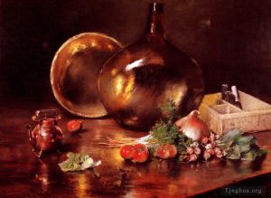 Artist William Merritt Chase's Work - Still Life Brass and Glass