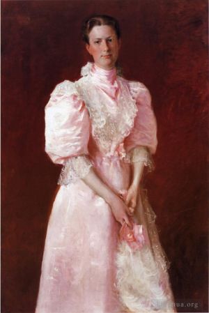 Artist William Merritt Chase's Work - Study in Pink aka Portrait of Mrs Robert P McDougal